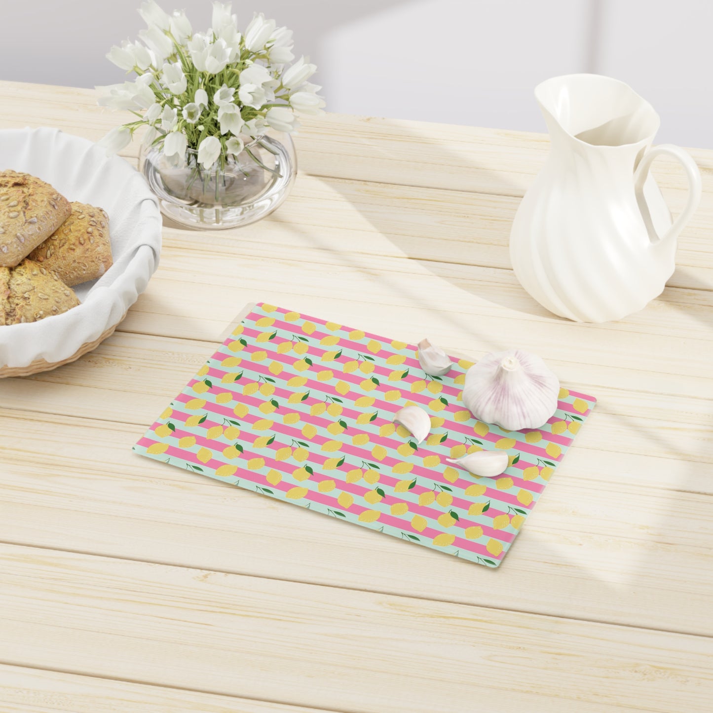 Pink Lemonade Striped Cutting Board