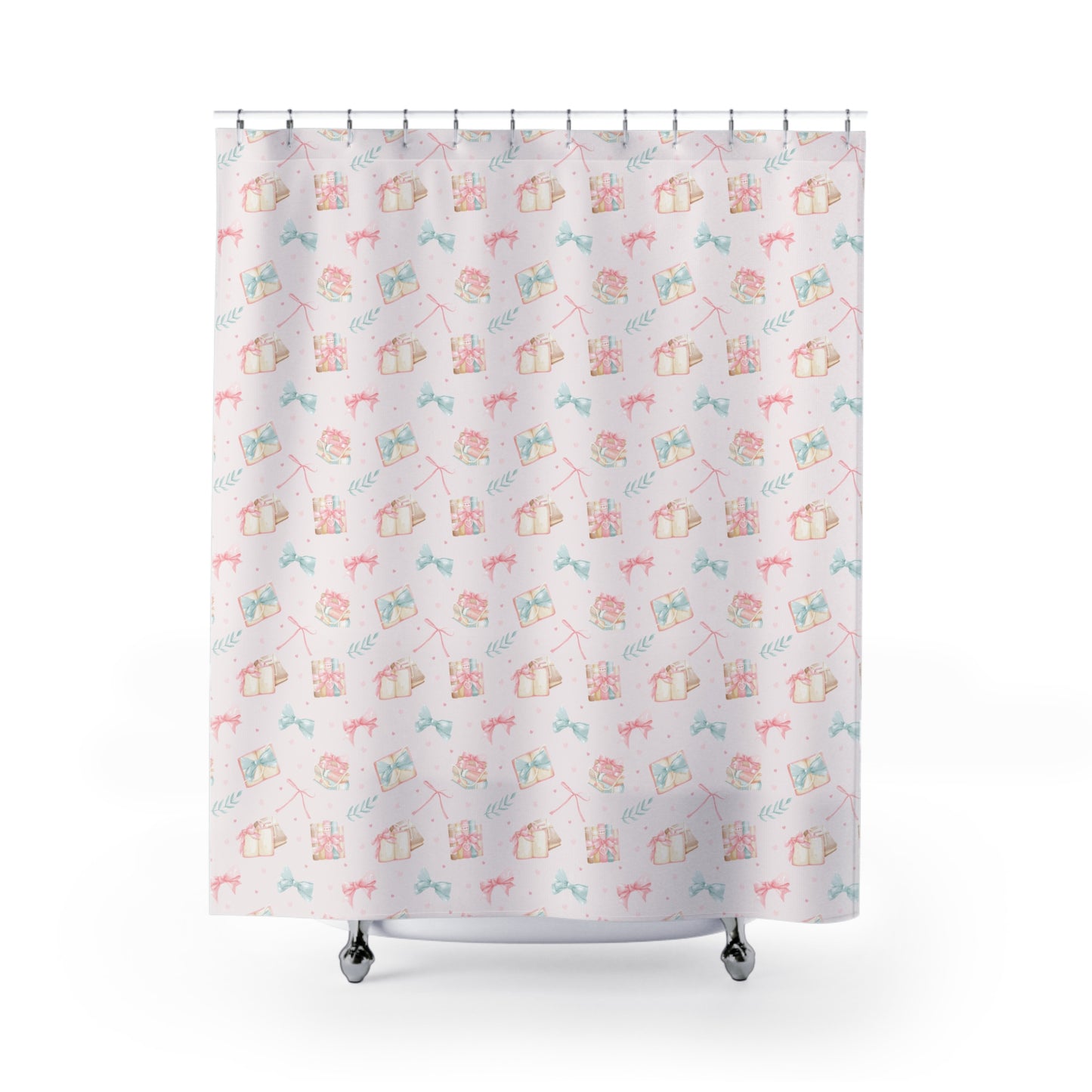 Pink Book Bows Shower Curtains