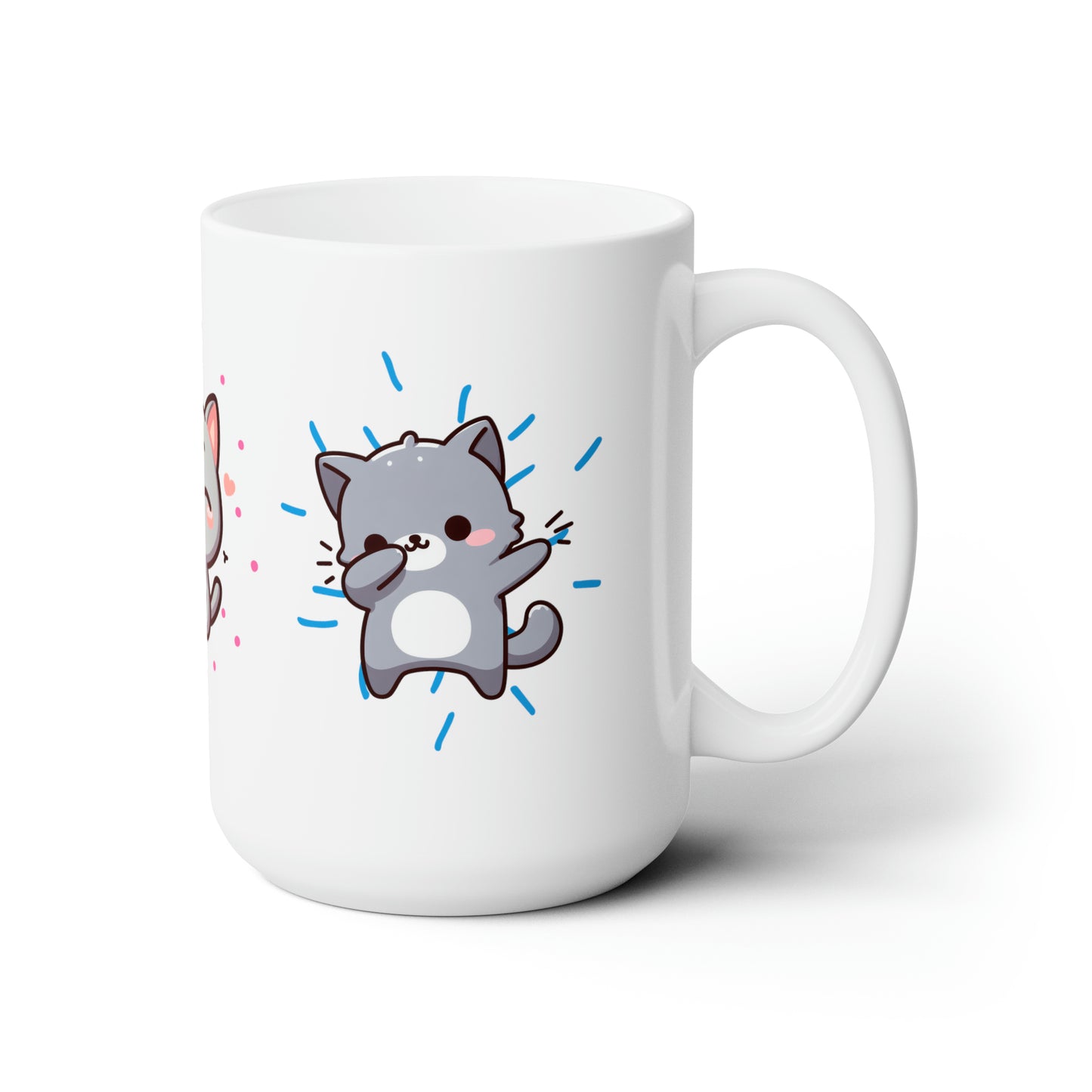 Three Gray Cats Ceramic Mug 15oz