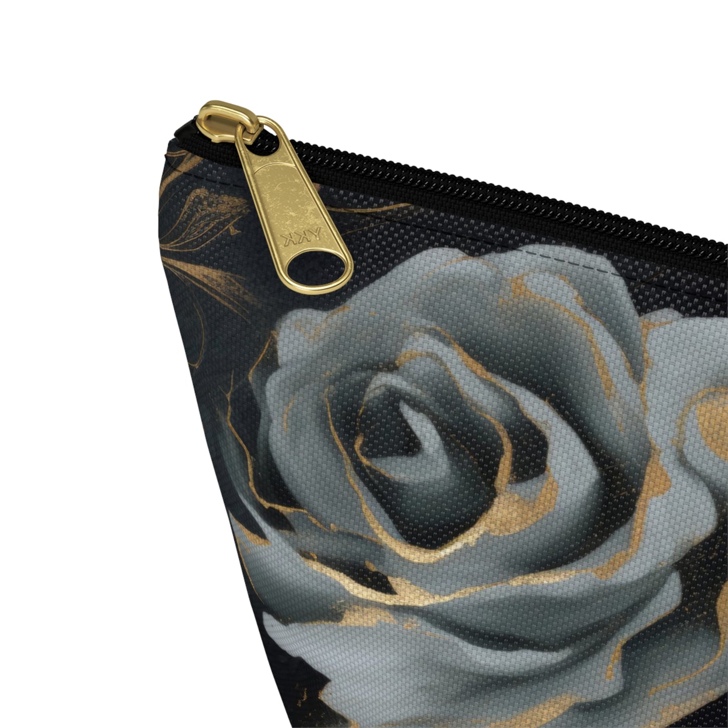 Black Blue Rose Accessory Pouch w T-bottom