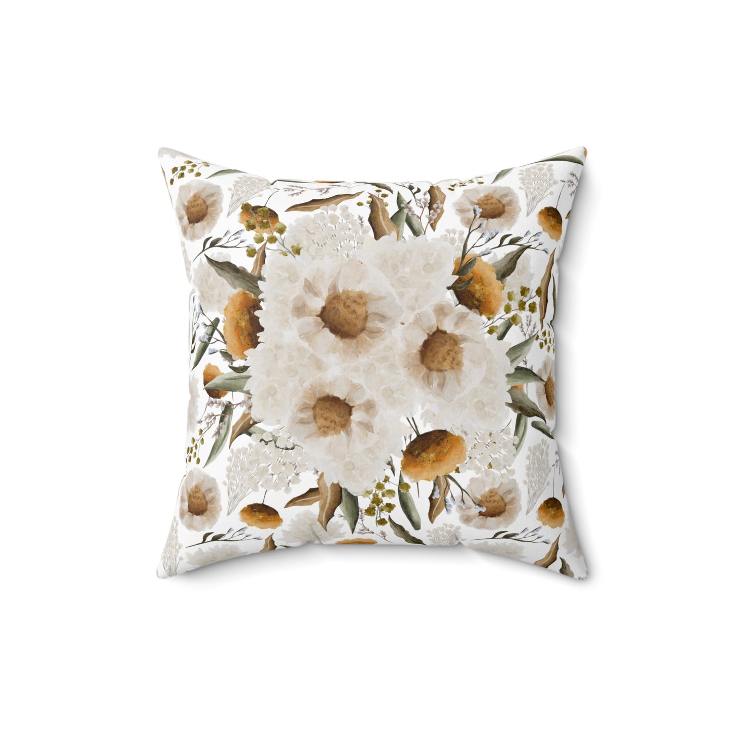 March Floral Accent Spun Polyester Square Pillow