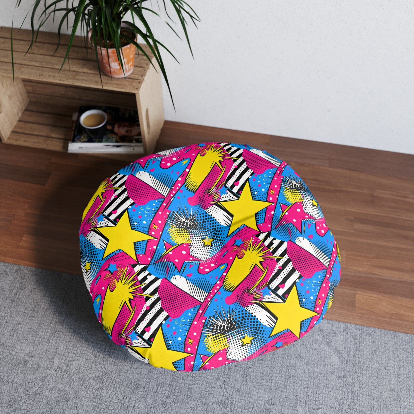 Star Pop Tufted Floor Pillow, Round