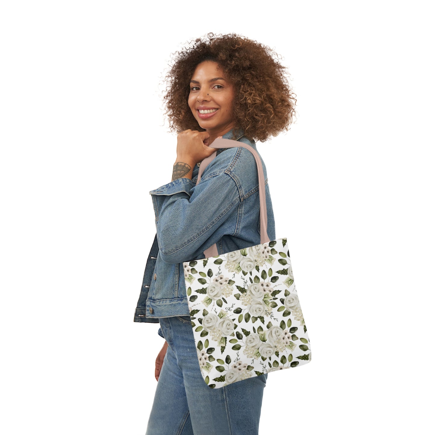 April Floral Canvas Tote Bag, 5-Color Straps