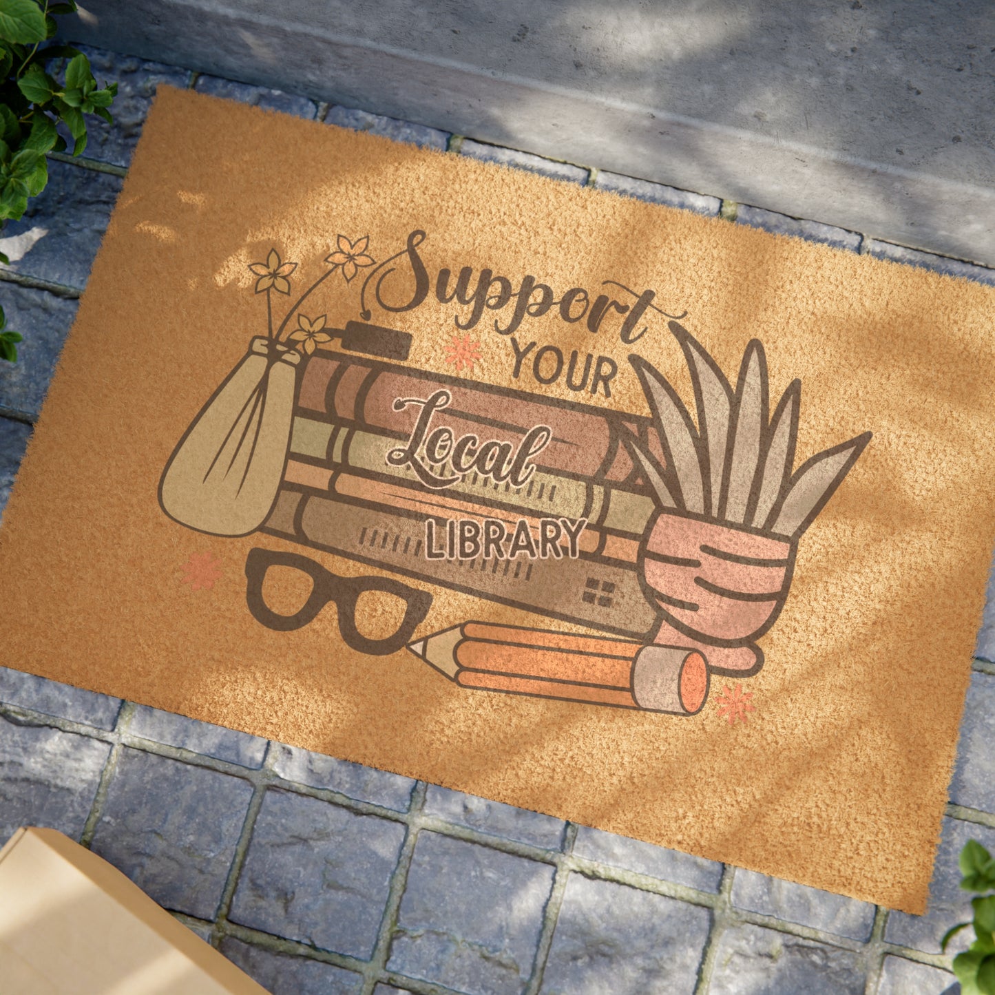 Support Your Local Library Doormat