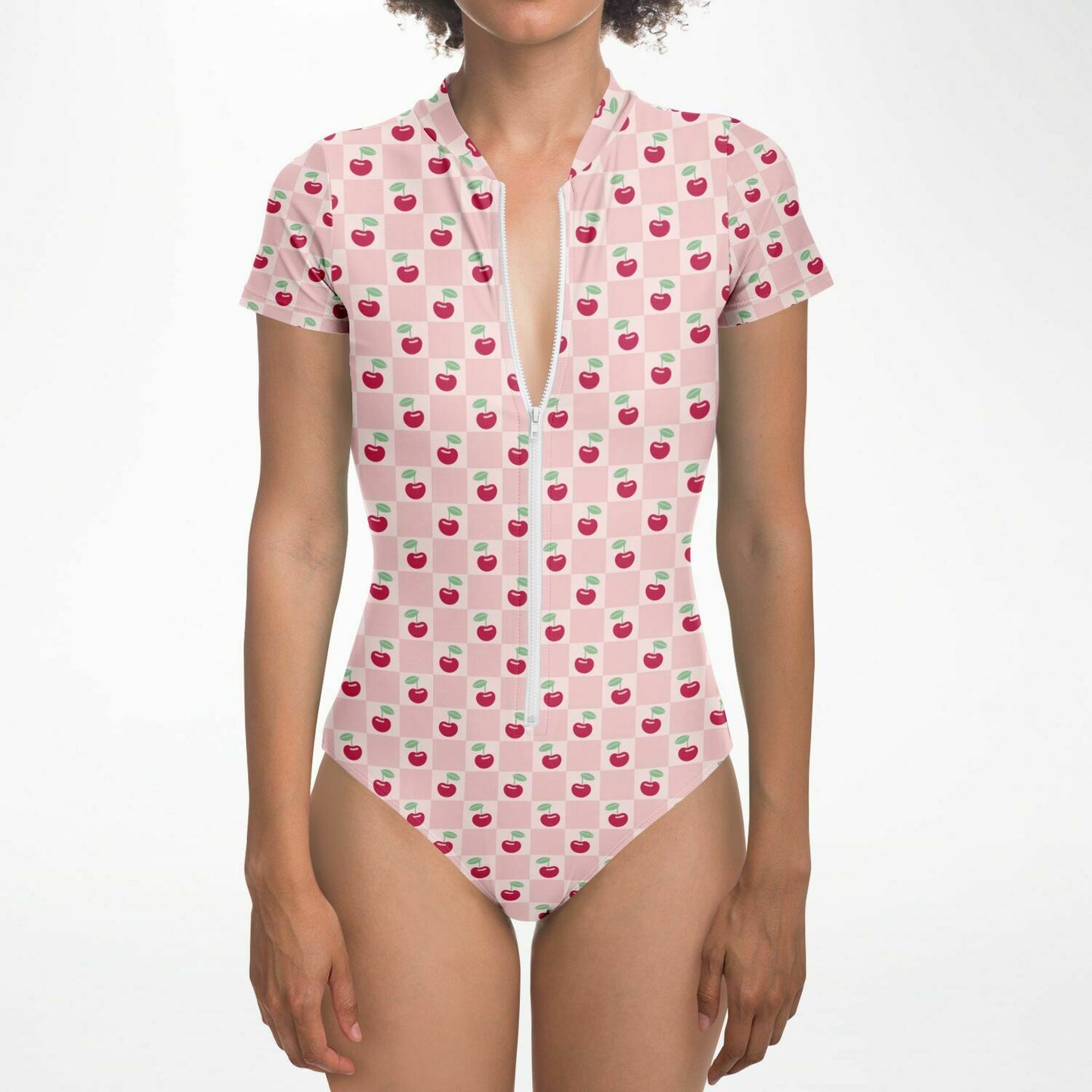 Pink Cherry Bodysuit Short Sleeve