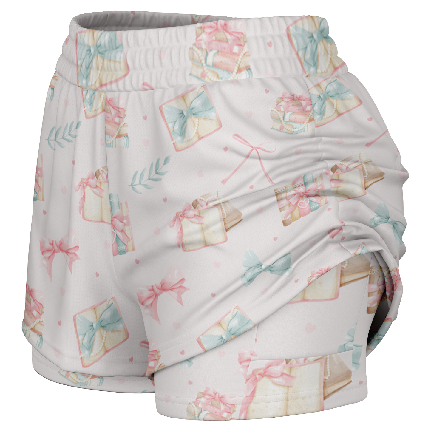 Pink Bow Books Women's 2-in-1 Shorts