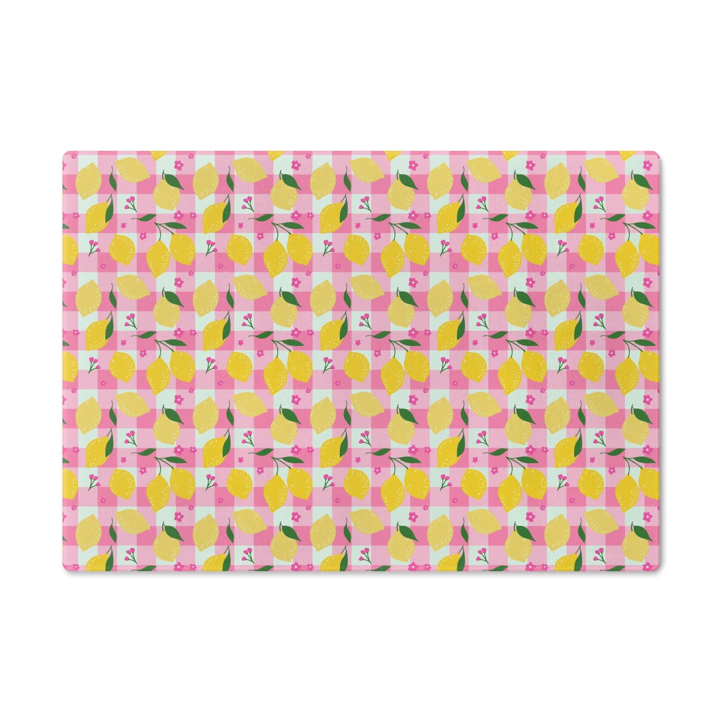 Pink Lemonade Plaid Cutting Board