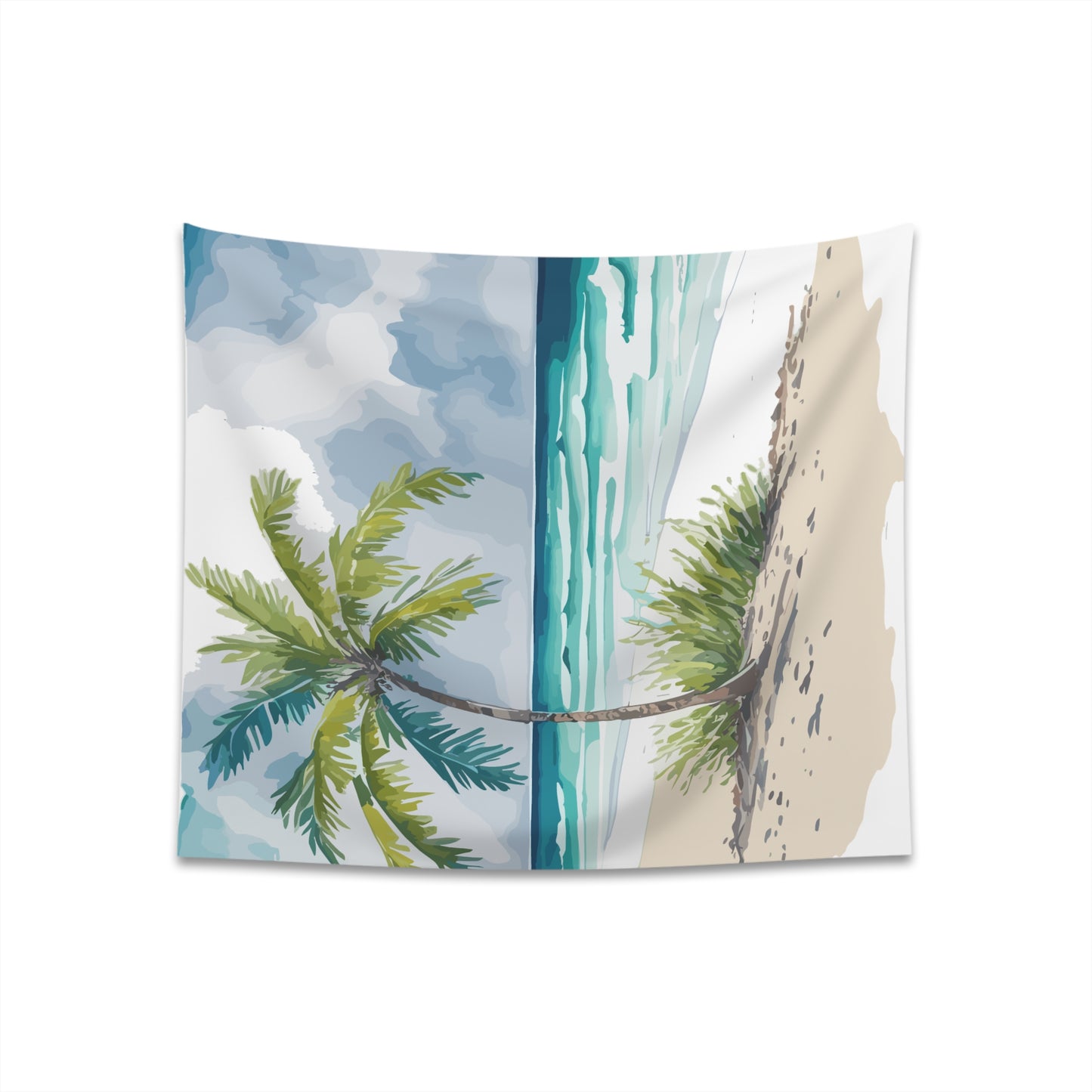 Palm Tree Beach Printed Wall Tapestry