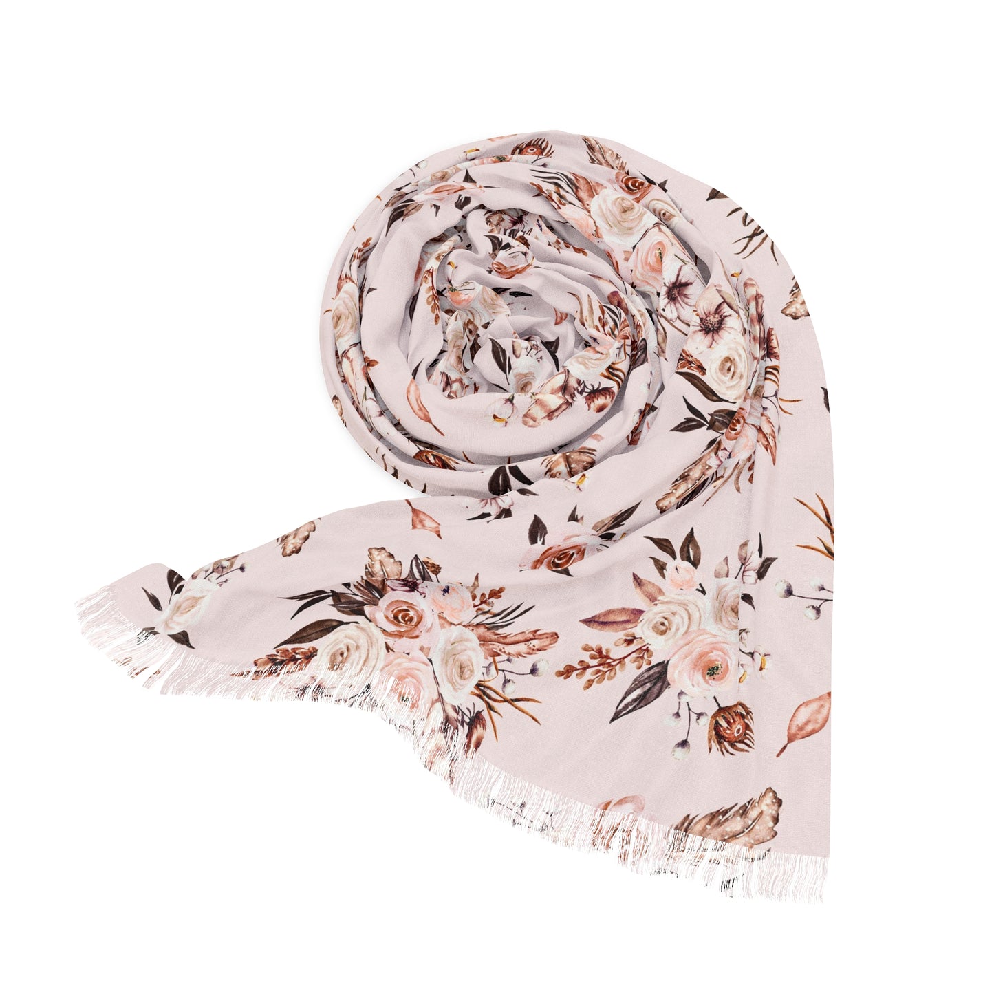 Pink Floral Light Scarf