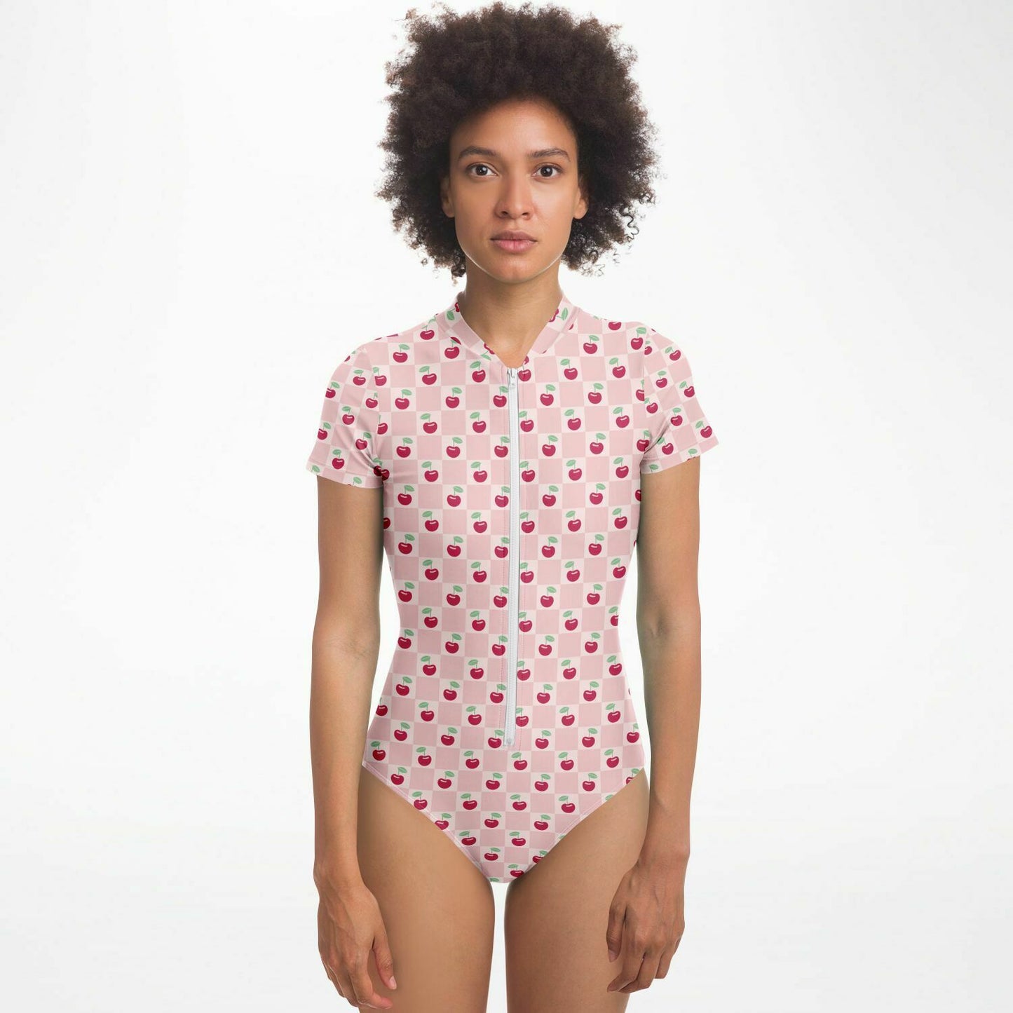 Pink Cherry Bodysuit Short Sleeve