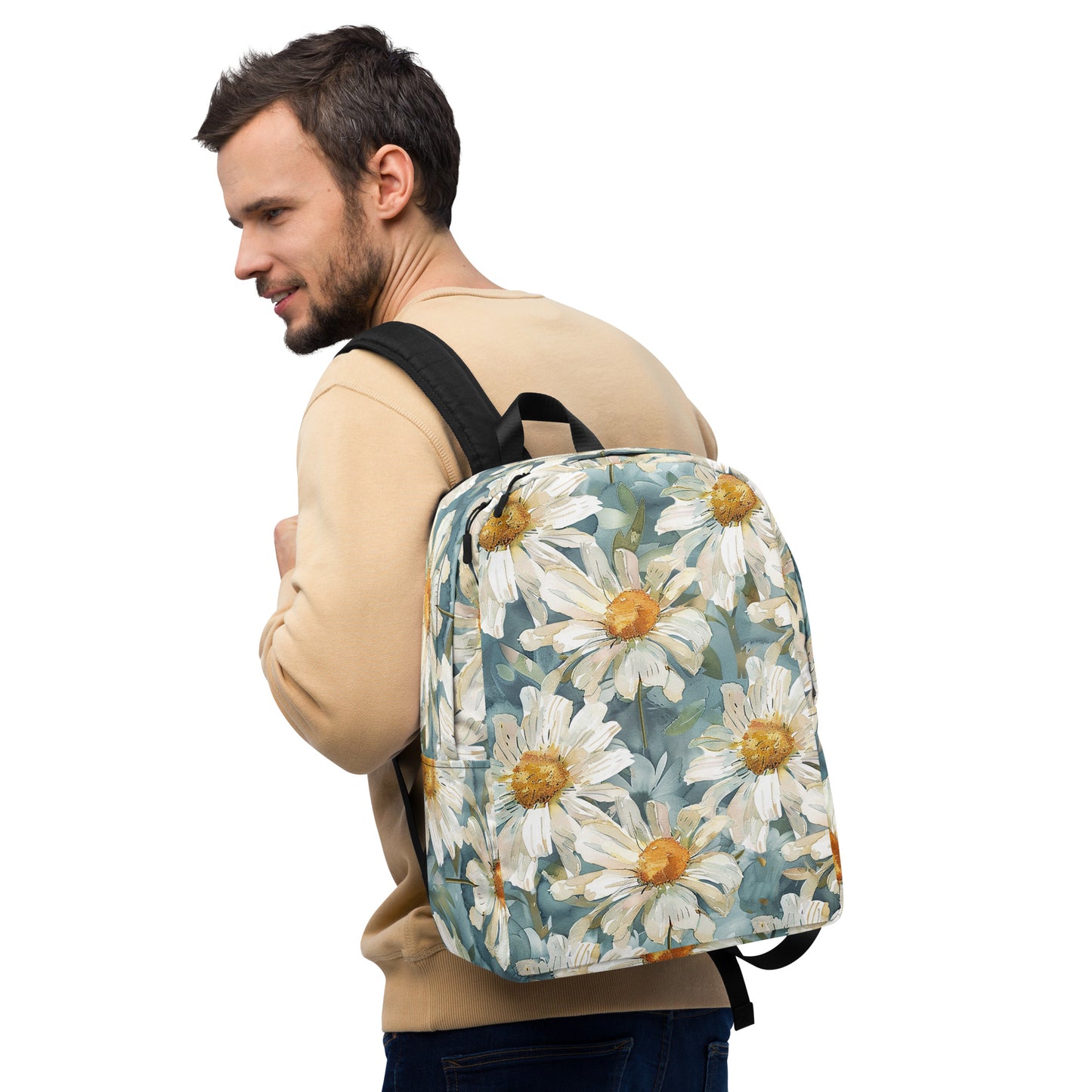 Watercolor Daisies Minimalist Backpack