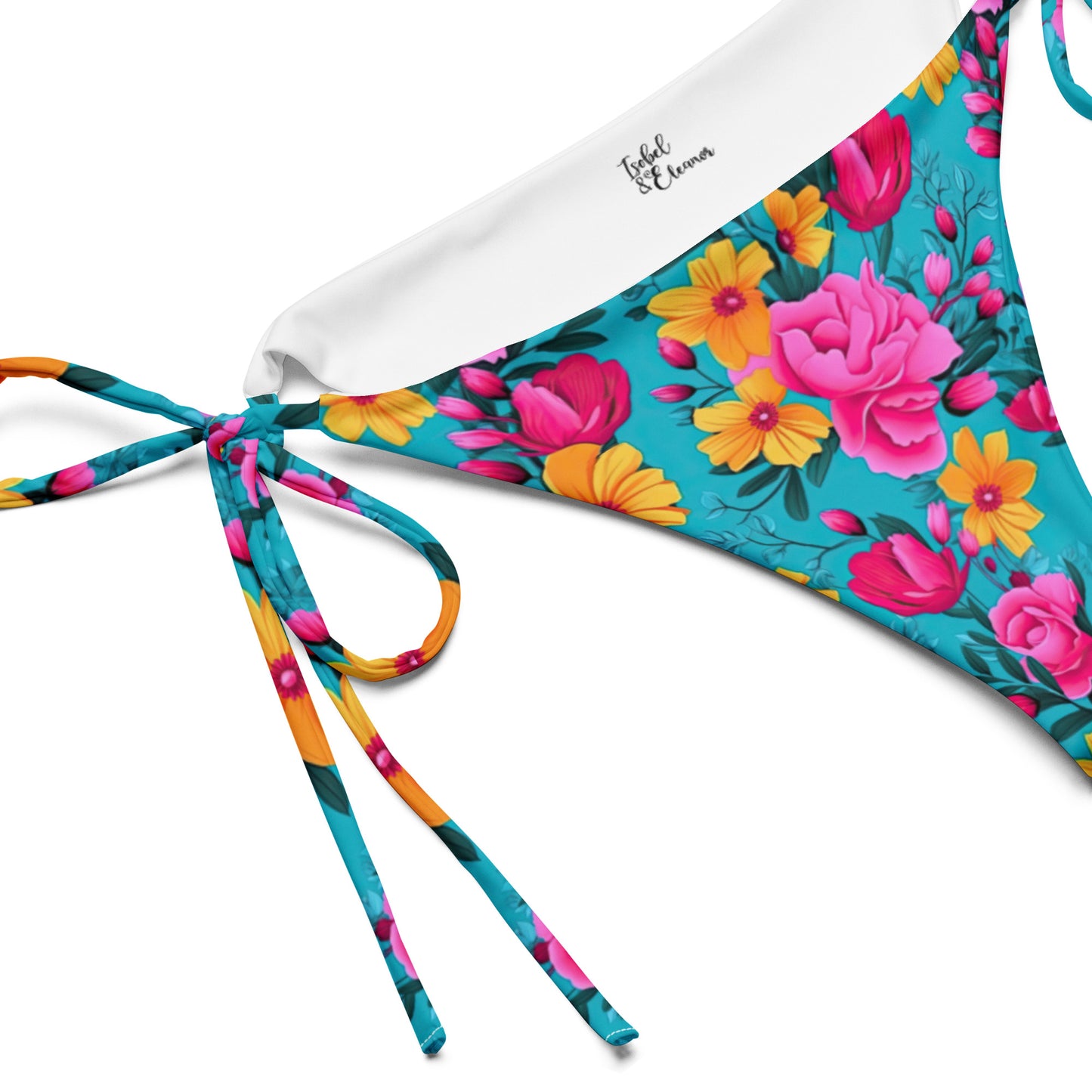 Bright Floral recycled string bikini bottom