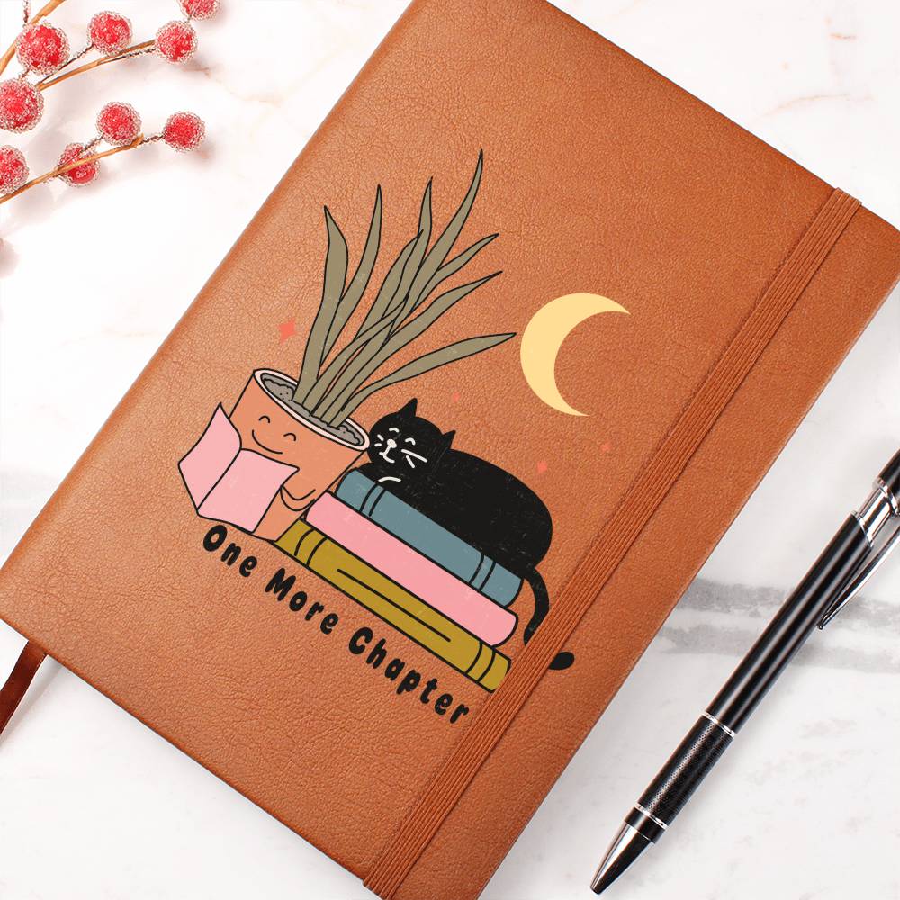 One More Chapter Cat Vegan Leather Journal