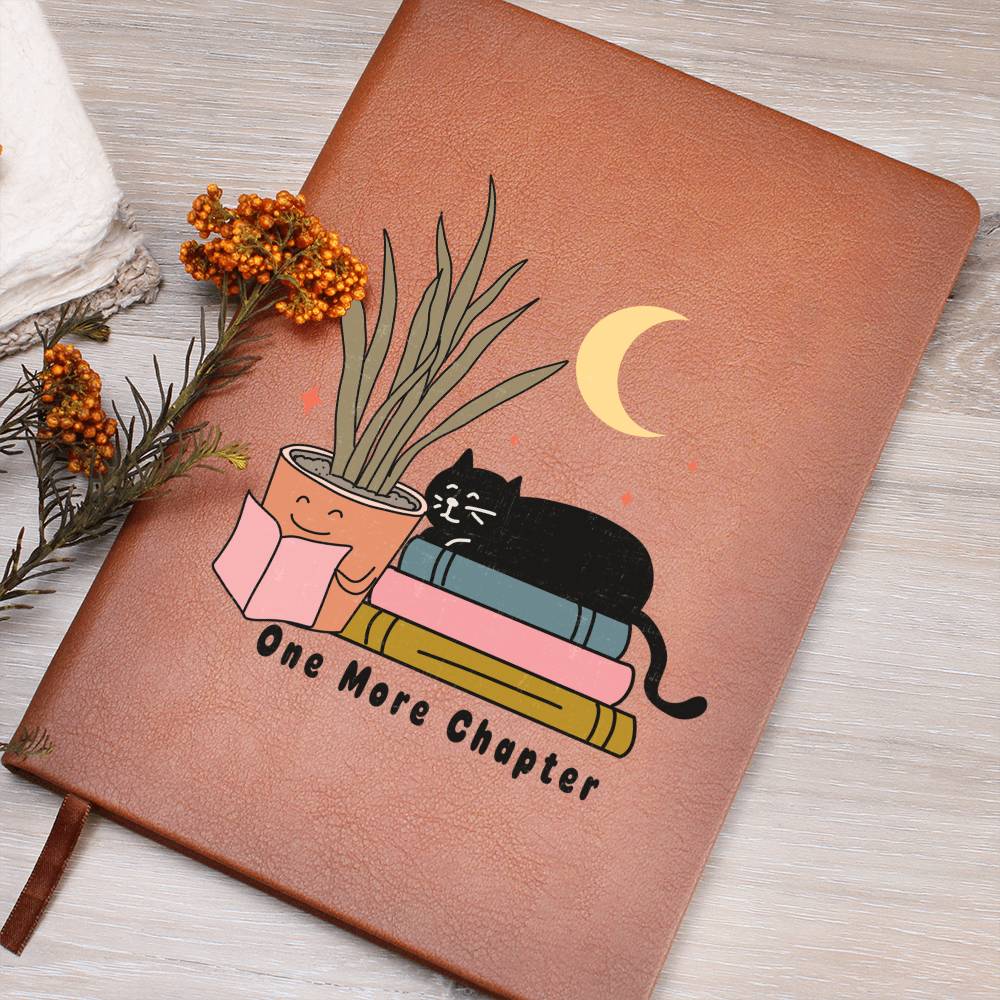 One More Chapter Cat Vegan Leather Journal