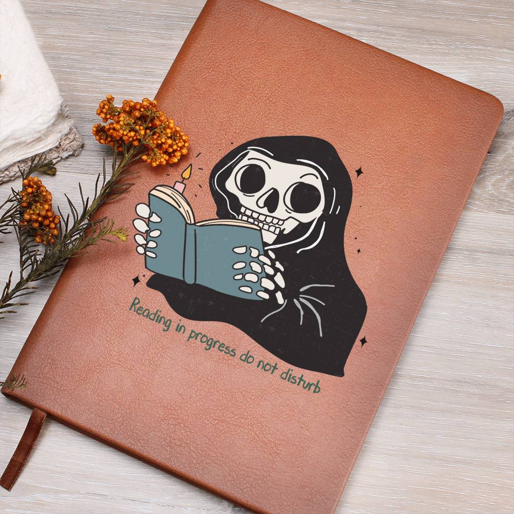 Reading In Progress Do Not Disturb Skeleton Vegan Leather Journal