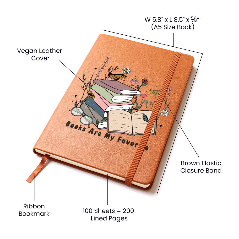 Books Are My Favorite Vegan Leather Journal