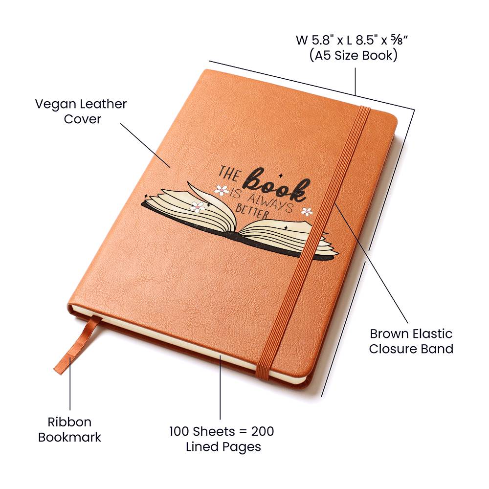 The Book Is Always Better Vegan Leather Journal