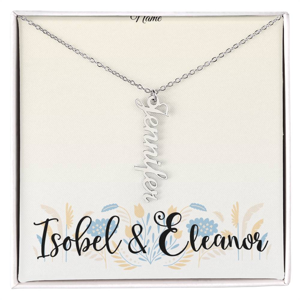 Custom Vertical Names Necklace (up to 4) for Women Girls Aunts Grandmothers Birthdays And More