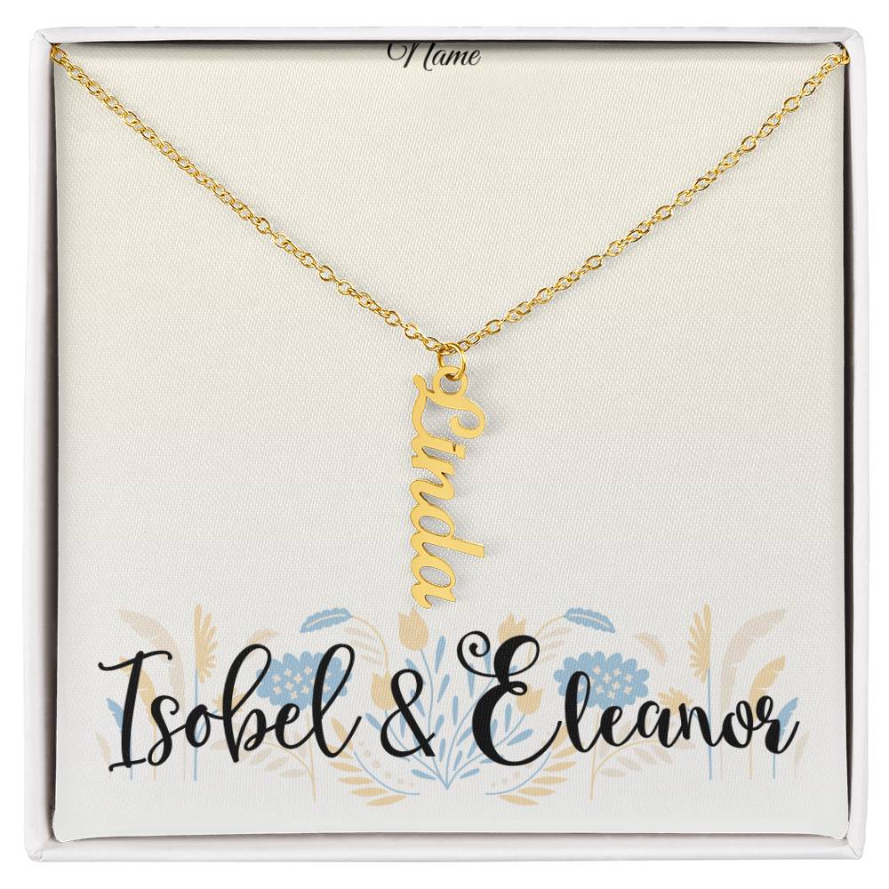 Custom Vertical Names Necklace (up to 4) for Women Girls Aunts Grandmothers Birthdays And More