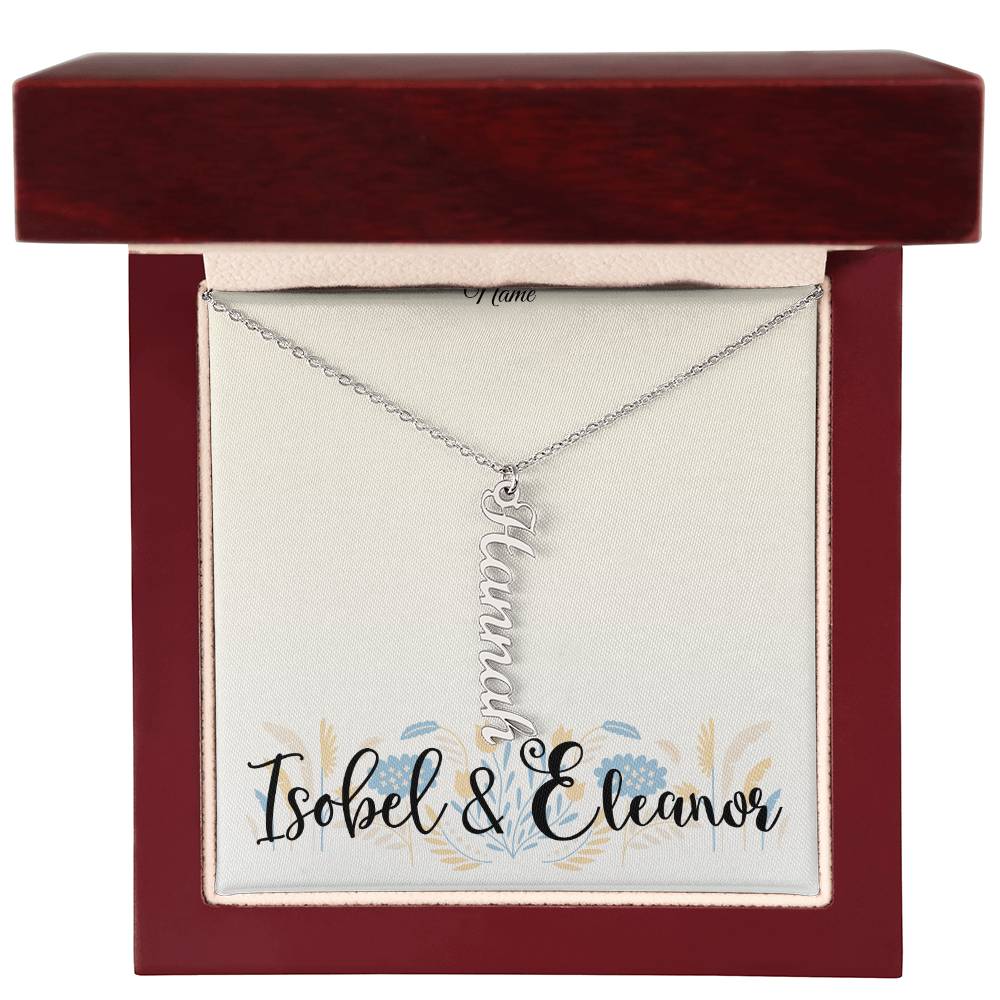 Custom Vertical Names Necklace (up to 4) for Women Girls Aunts Grandmothers Birthdays And More