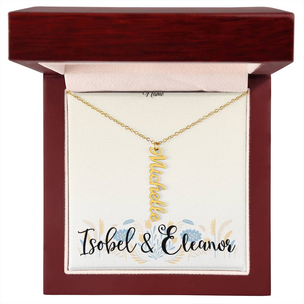 Custom Vertical Names Necklace (up to 4) for Women Girls Aunts Grandmothers Birthdays And More