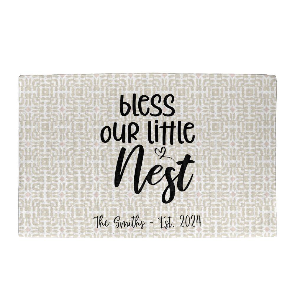 Bless Our Little Nest Personalized Welcome Mat