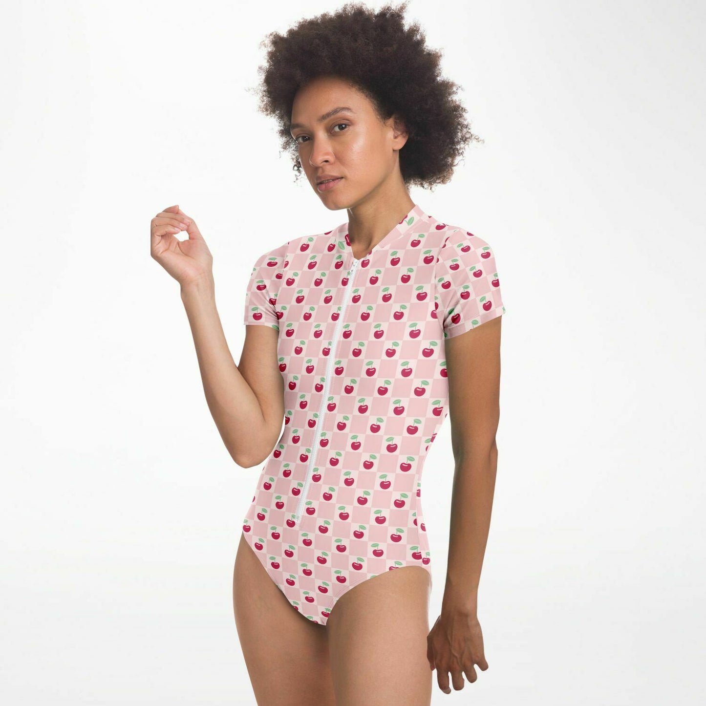 Pink Cherry Bodysuit Short Sleeve