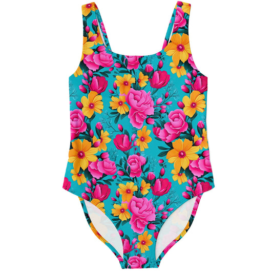 Bright Pink Floral One-Piece Swimsuit