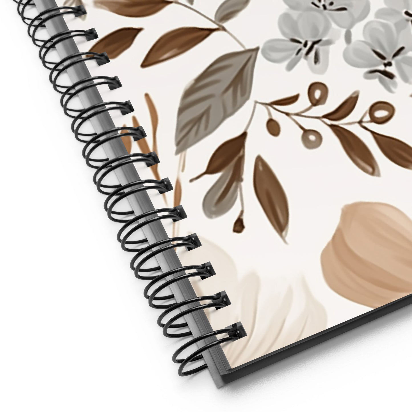 Beige Boho Floral Spiral notebook