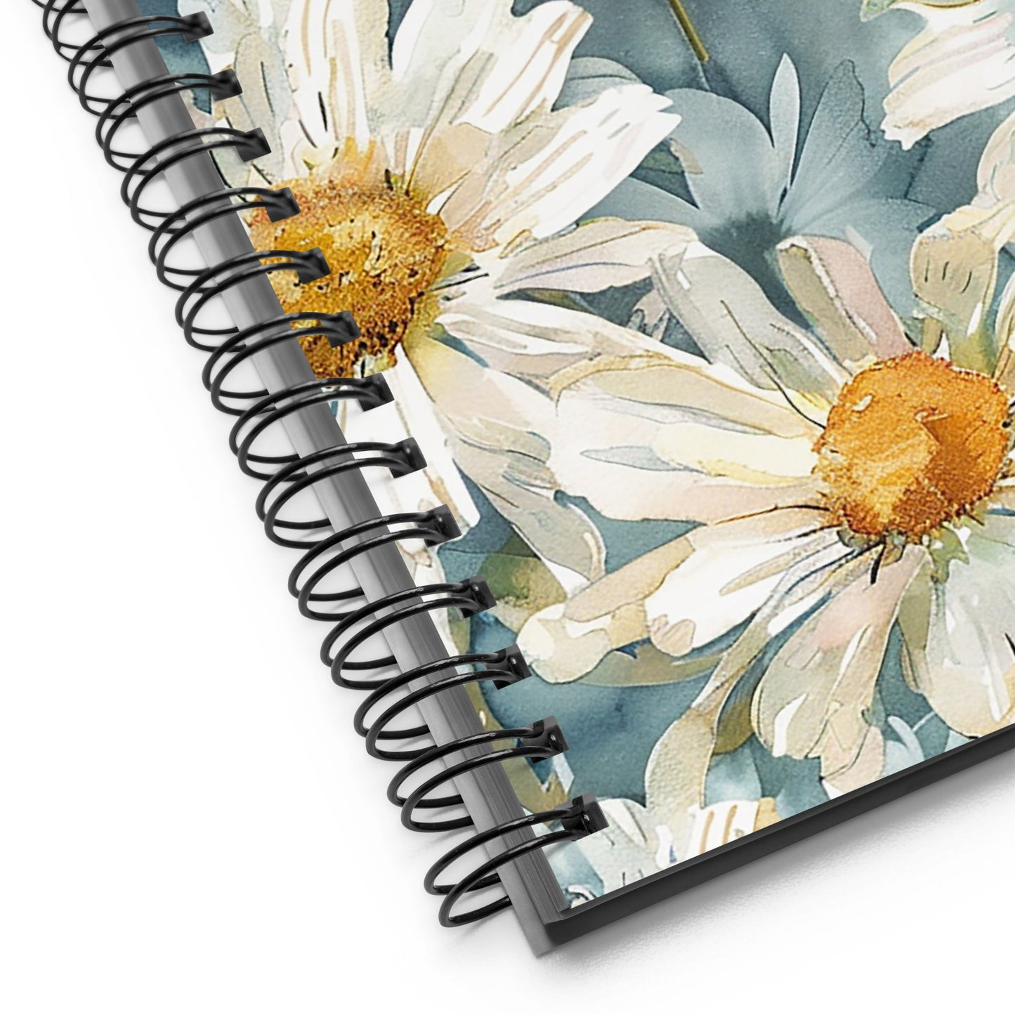 Watercolor Daisies Spiral notebook