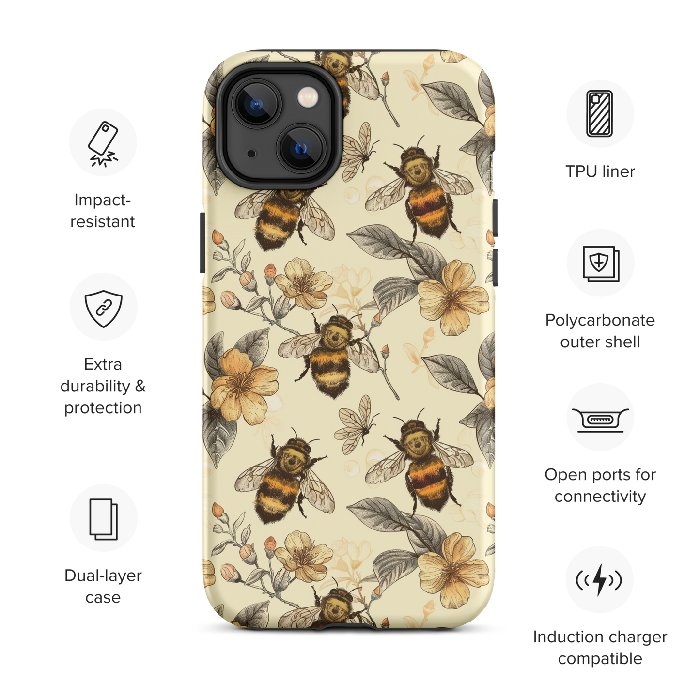 Vintage Bees Tough Case for iPhone®