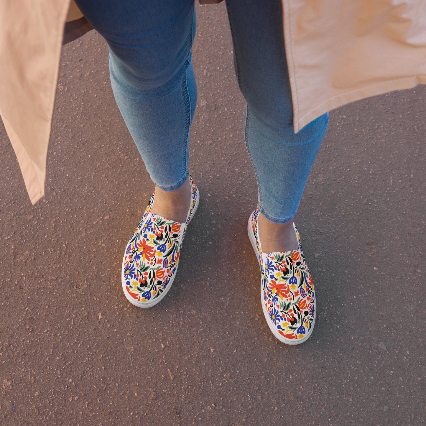 Matisse Inspired Floral Women’s slip-on canvas shoes