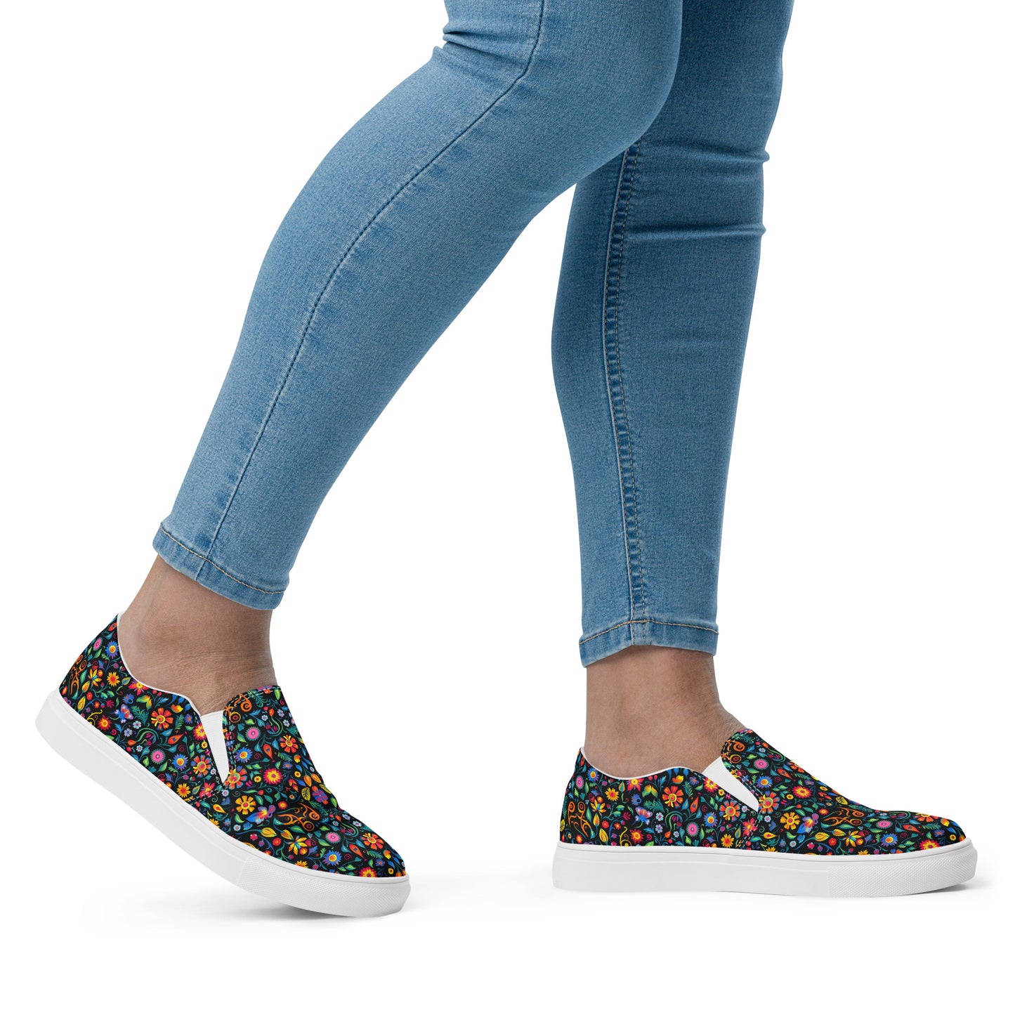 Mexican Floral Women’s slip-on canvas shoes